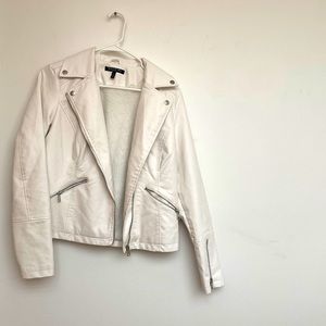 Baccini White Faux Leather Jacket
